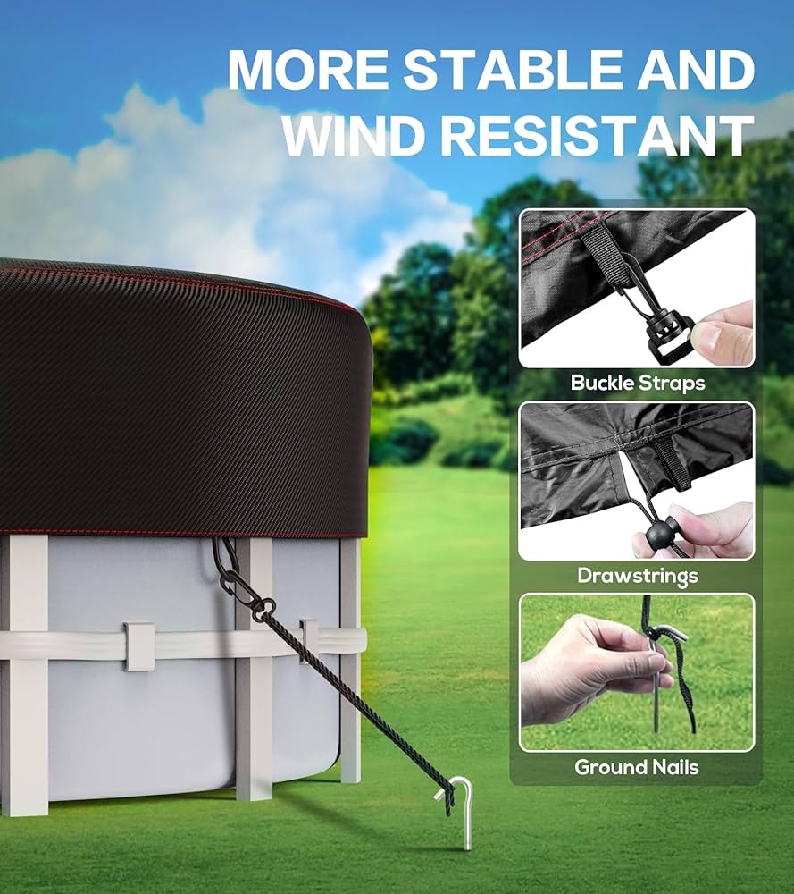 Solar Pool Cover Mophorn 15 Ft Round Pool Cover, Solar Covers For Above Ground Pools Safety Pool Cover With Drawstring Design 420d Oxford Fabric Winter Pool Cover Waterproof And Dustproof Black 82920120