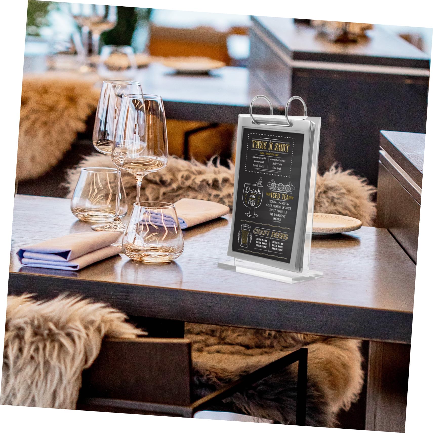 Soporte De Menú Transparente Con Base Para Exhibición De Restaurantes y Supermercados Diseño De Página Para Mostrar y Promociones Escritorio
