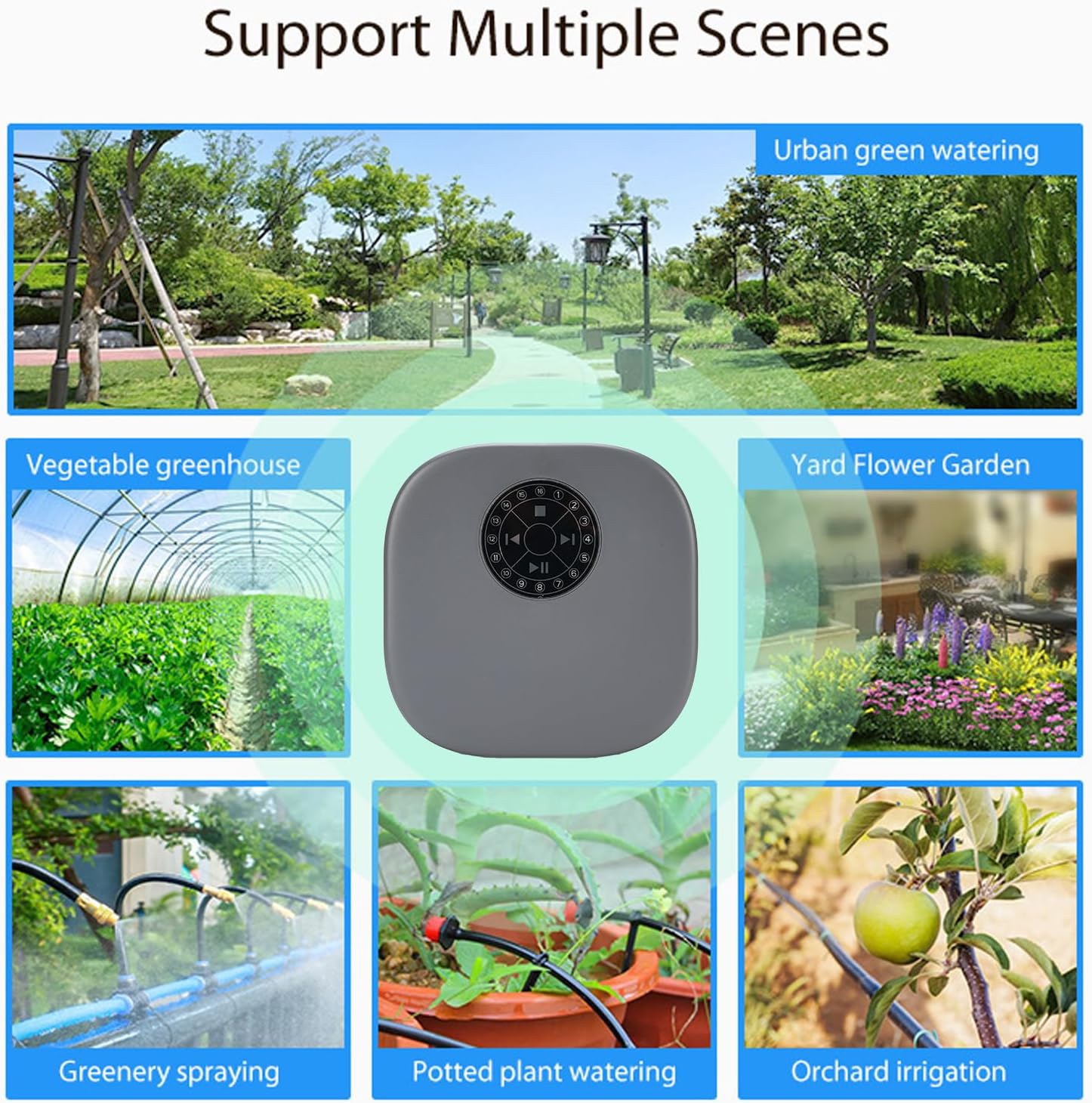 TOPINCN Smart Irrigation Controller, WiFi Sprinkler Timer for Garden, 16 Zone Auto Schedules, Weather Based Watering, Compatible with, Mode (US Plug)