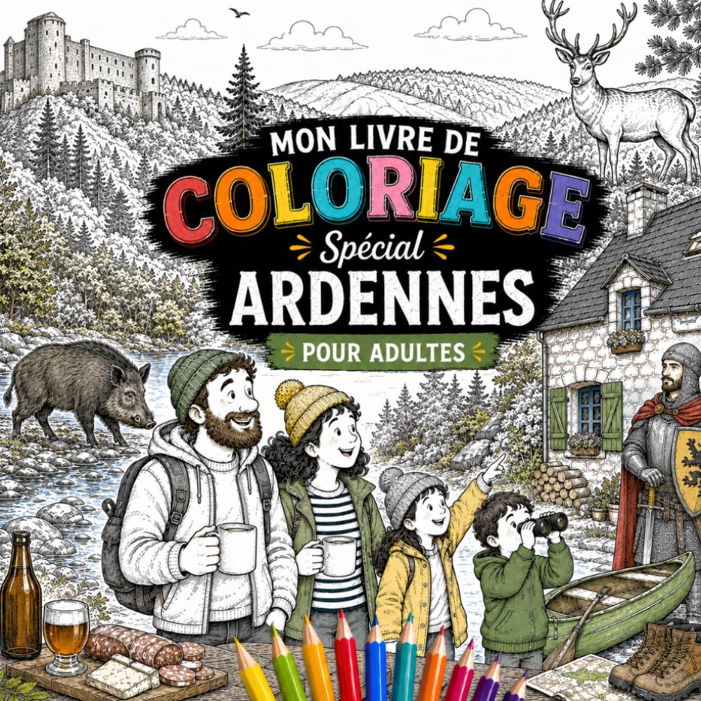 Les Ardennes à colorier : 40 dessins rétro et hilarants pour décompresser: Livre de coloriage anti-stress pour adultes | Expressions ardennaises, ... (Coloriages thématiques pour adultes)