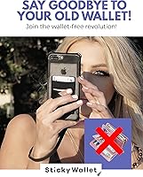 Vista 3 de LIFESTYLE DESIGNS The StickyWallet - Cartera de teléfono adhesiva de elastano premium para cualquier funda, diseño único de doble bolsillo + correa