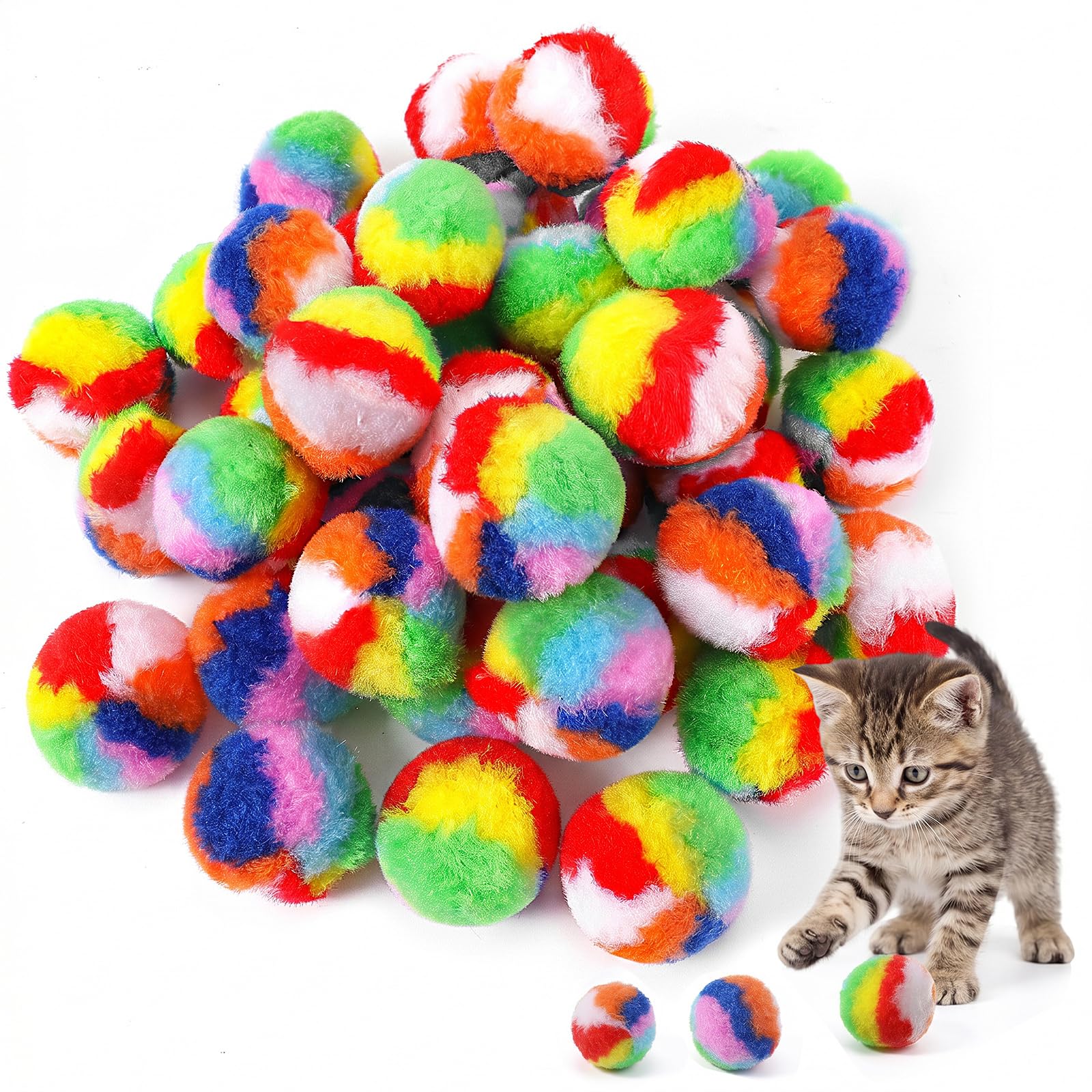 Elegaperma 40 Pcs Large Pom Poms, 4.5CM/ 1.77 Inch Pompoms Cat Balls