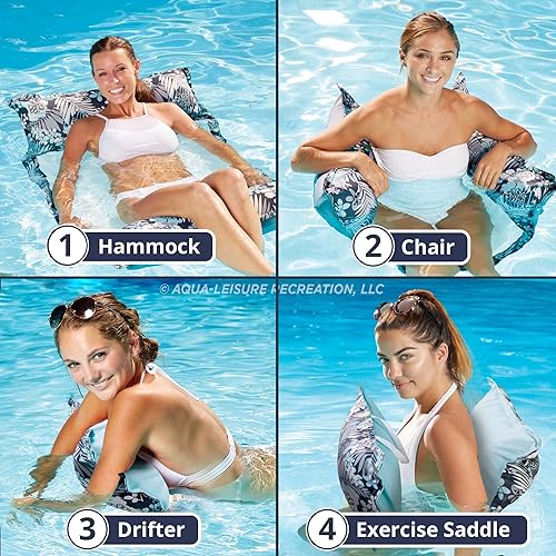 Miniatura 2 de Aqua Original 4-in-1 Monterey Hammock Pool Float & Water Hammock  Multi-Purpose, Inflatable Pool Floats for Adults  Patented Thick, Non-Stick PVC