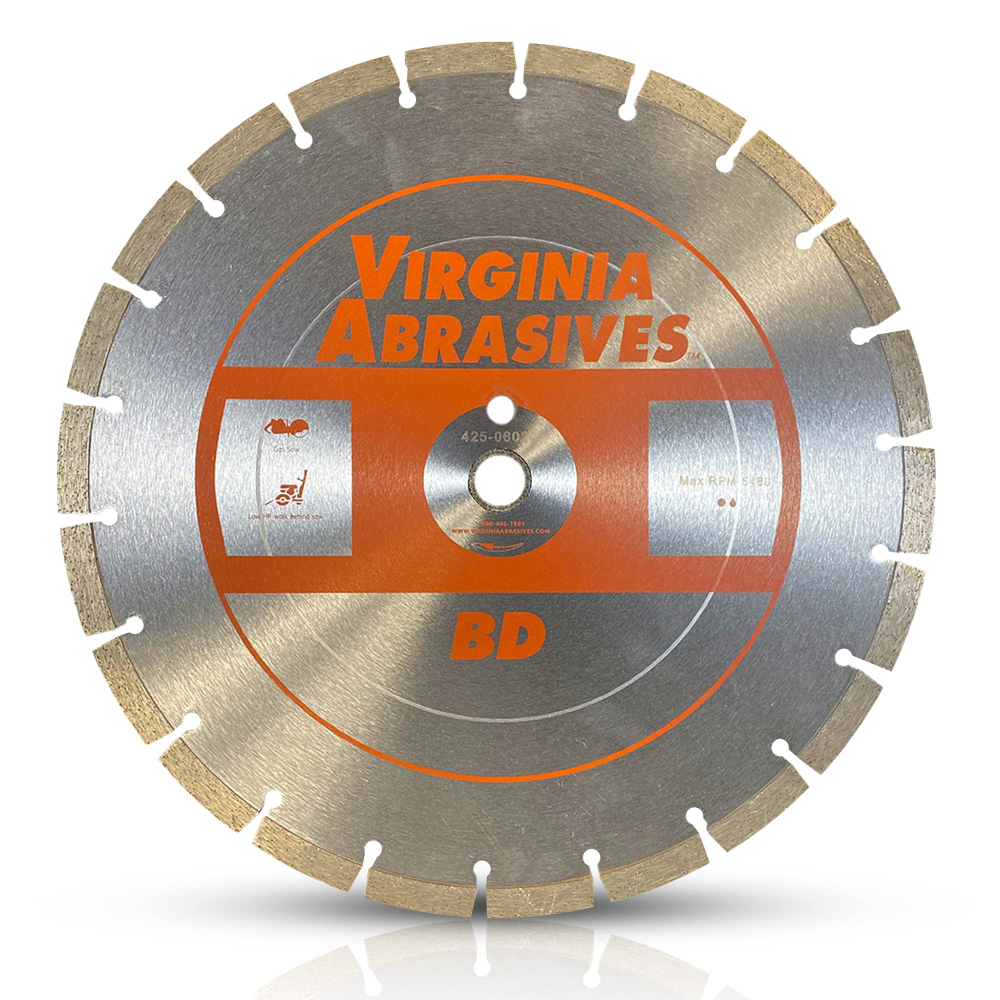 Virginia Abrasives 425-06026 - 14" High Speed Diamond Blade - Wet/Dry Saw Blades for Concrete - Multipurpose Tools for Grinders, Scroll Saws, Wall Chasers - Precision Diamond Blade