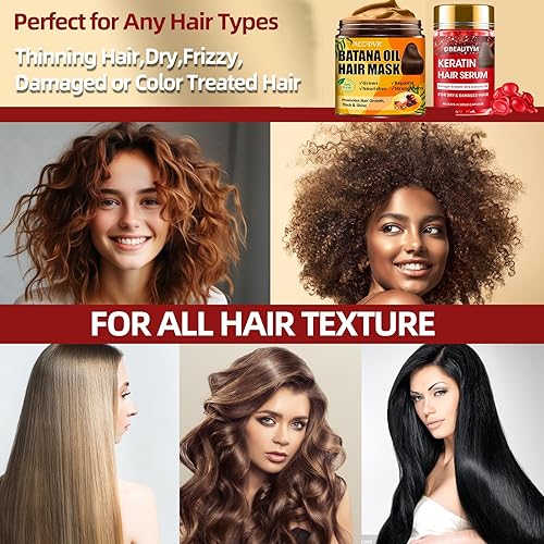 Miniatura 7 de Aceite de Batana para el crecimiento del cabello y suero de tratamiento capilar de queratina, máscara capilar Batana para cabello dañado y