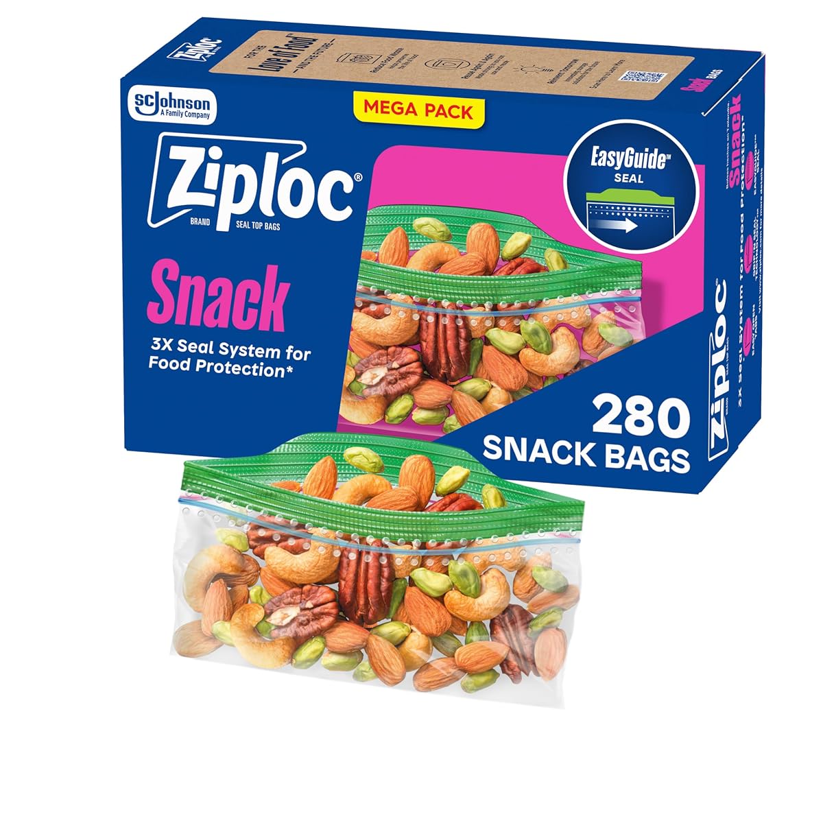 Ziploc Snack Bags, 280 Count