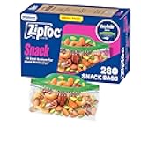 Snack Bags, Easy Open and Close, Plastic Food Storage Bags, 280 Bags Total (Packaging May Vary)