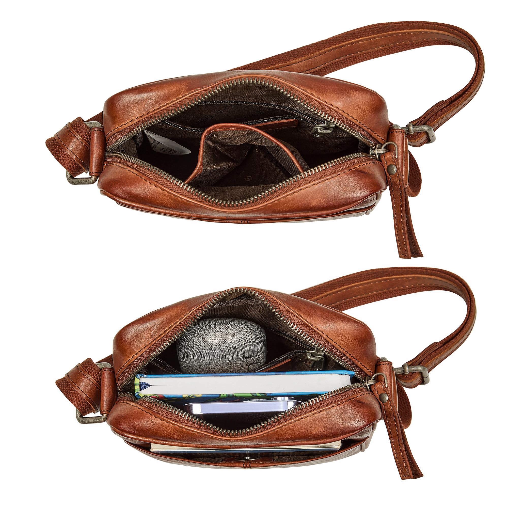 STILORD "Nilo" Elegancka Męska Torba na Ramię Mała Skórzana Crossbody Bag – Męska Torba Skóry Naturalnej na Tablet 8,3 Cala z Wieloma Przegródkami do Noszenia na Ramieniu Kolor:czarny