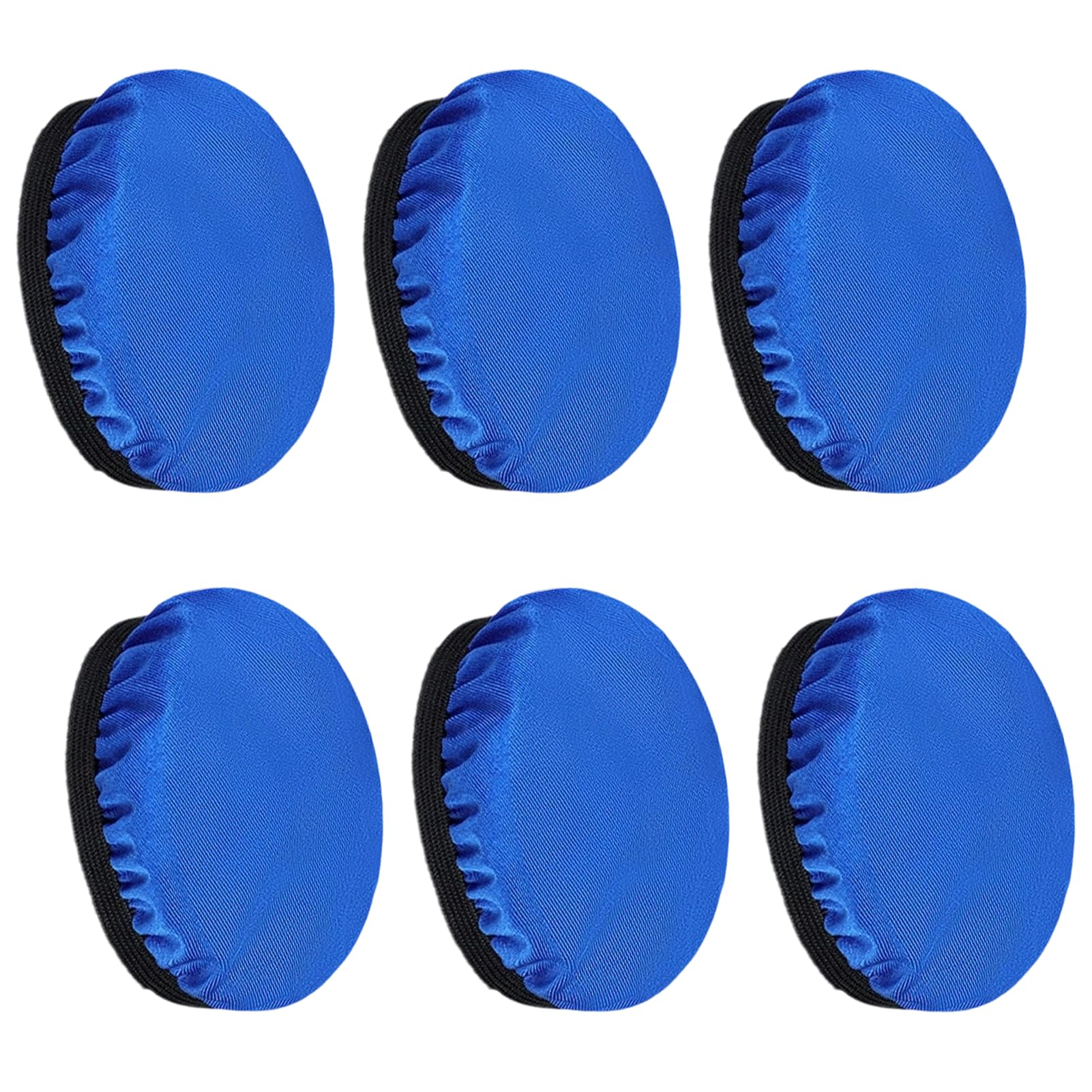 Housse de Protection pour Coussinets de Casque Audio, 6 Pièces, Tissu Élastique Bleu Lavable, Diamètre 6-8.5 cm