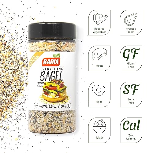 Miniatura 2 de Badia Everything Bagel - Mezcla de condimentos para bagel, 5.5 onzas, semillas de sésamo, semillas de amapola, ajo, cebolla y sal