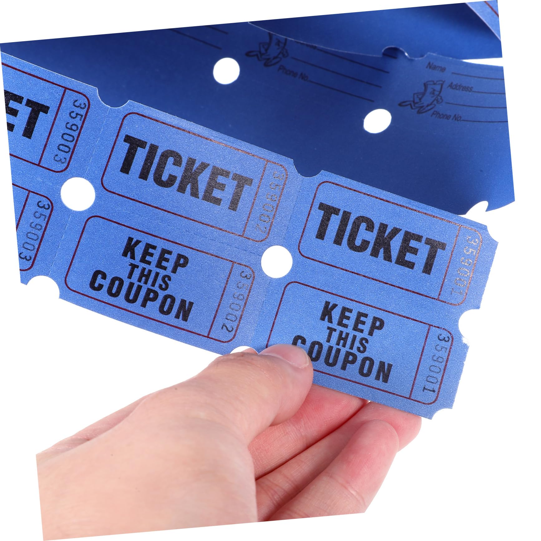 Boletos para Rollo Perforados Papel para en Fácil Rifa Azul de Uso Separación Ideales Divertidos y para Eventos y Sorteos