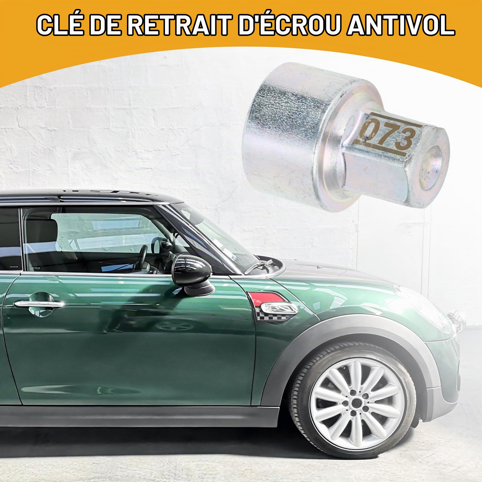 Clé Antivol De Roue Pour MINI COOPER 1 Pc | Pour BMW, Pour MINI 1, Acier Allié Plaqué Zinc, Ton Argenté, H35.5mm, OD28.5mm, ID25mm