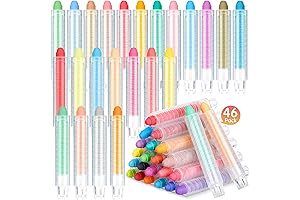 92 Pack Bulk Chalk for Kids & Toddlers | Washable, Dustless Sidewalk Chalk Set