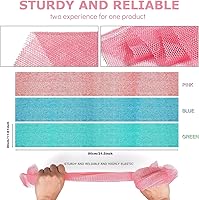 Vista 3 de UJFQBH 3 Piezas Esponja de baño de red africana, Esponja de red africana larga, Esponja de baño exfoliante, Depurador corporal para la ducha