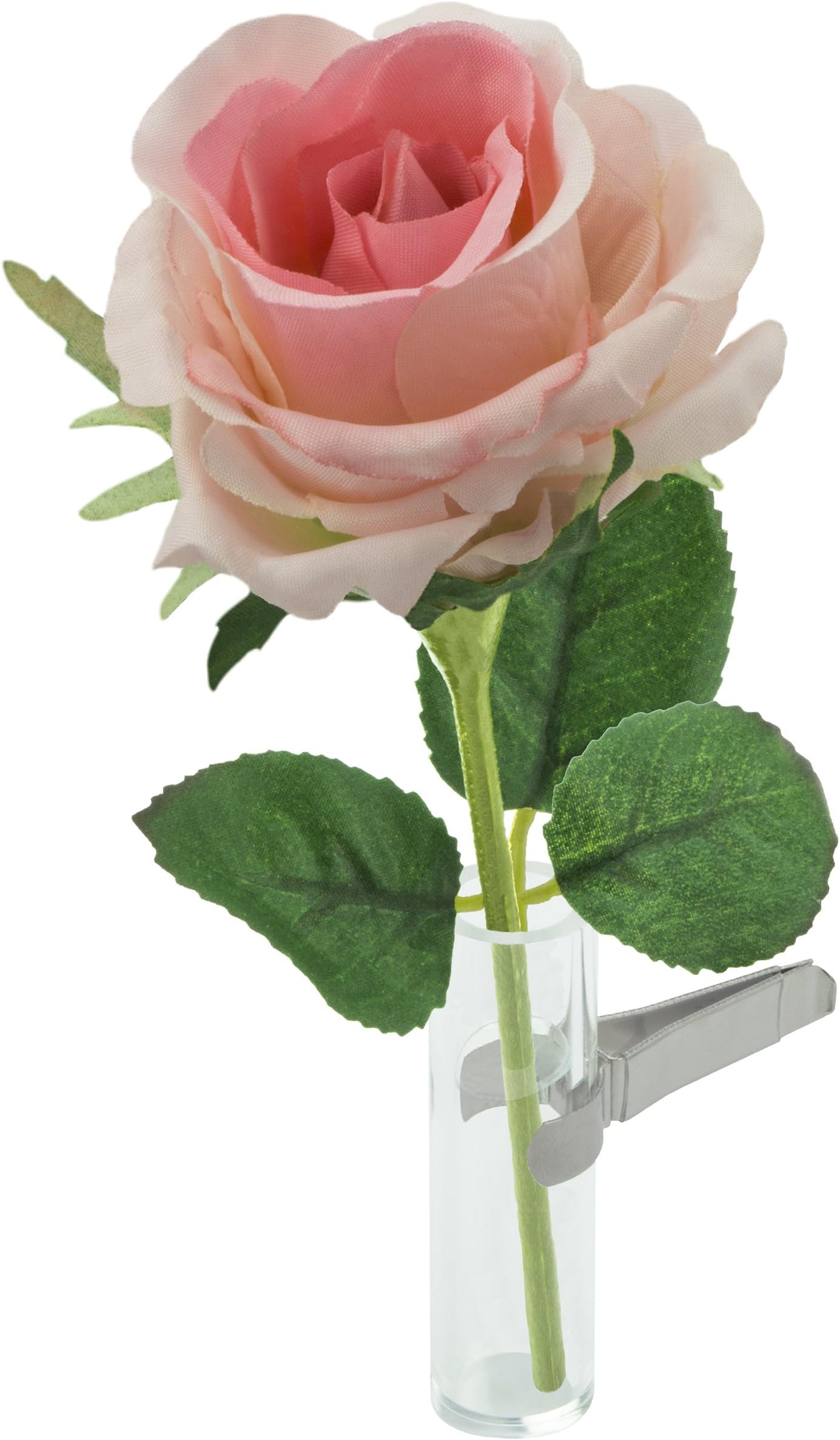 Car vase with artificial silk flower, the iconic flower vase as a cockpit decoration with organza bag included; also suitable for use with real flowers; fits any car; the ideal gift idea for Valentine's Day, Mother's Day, birthday, graduation, and much more