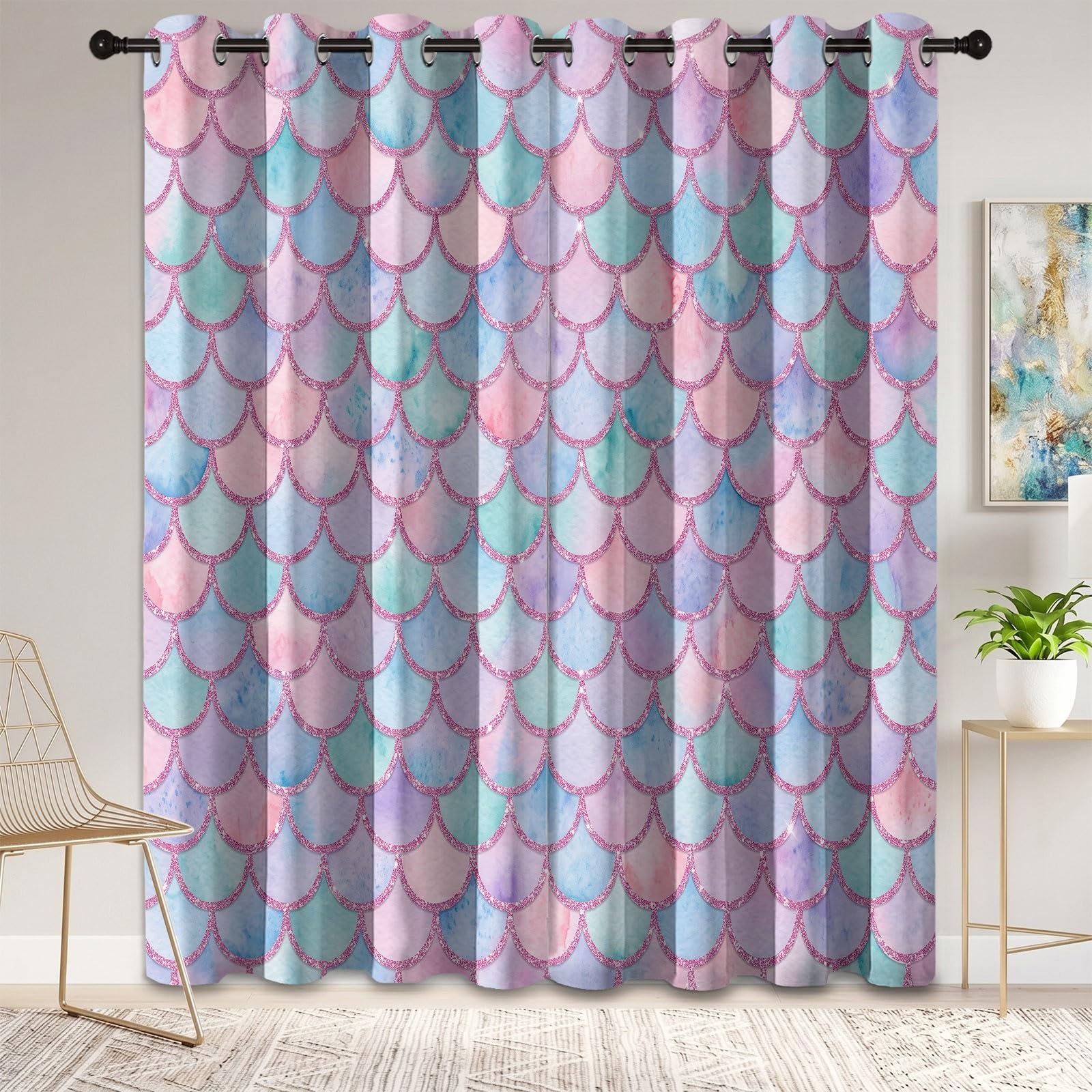 Zasłony zaciemniające na przelotkach, 117 x 183 cm, para kropli | 2 panele, do sypialni, salonu, marzycielskie zasłony z geometrycznym nadrukiem, izolacja termiczna, oszczędność energii, zaciemnienie