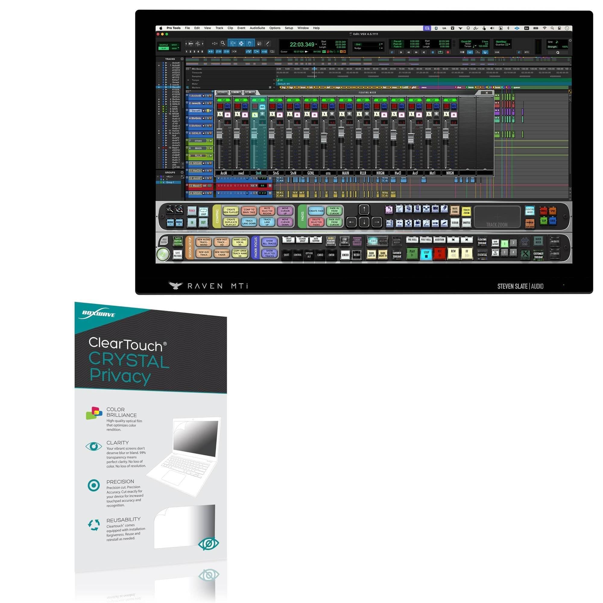 BoxWave Screen Protector Compatible with Steven Slate Audio Raven MTI MAX - ClearTouch Crystal Privacy (2-Pack), Privacy Screen Protector Flexible Film Clear