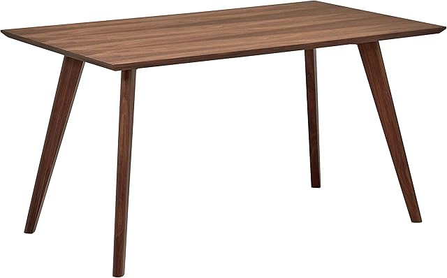 Amazon Brand - Rivet Minimalist Dining Table, Seats 2-4, 135 x 80 x 72cm, Walnut Table Top with Veneer/Solid Beech Legs