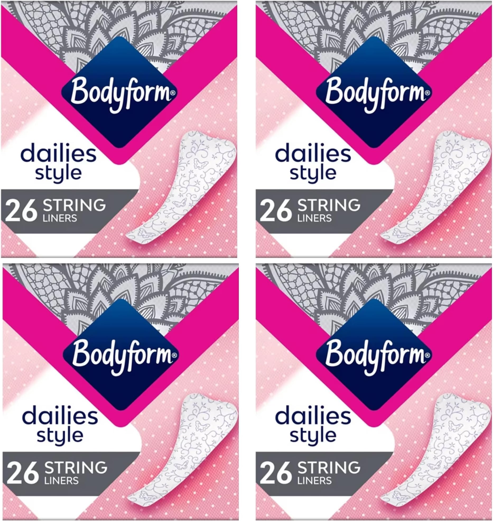 BodyformLight String Pantyliners 26 per pack Case of 4