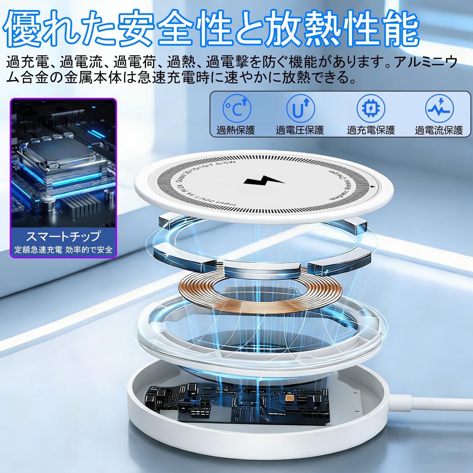 Amazon.co.jp: ワイヤレス充電器 【2026超薄型モデル】 Qi 認証搭載