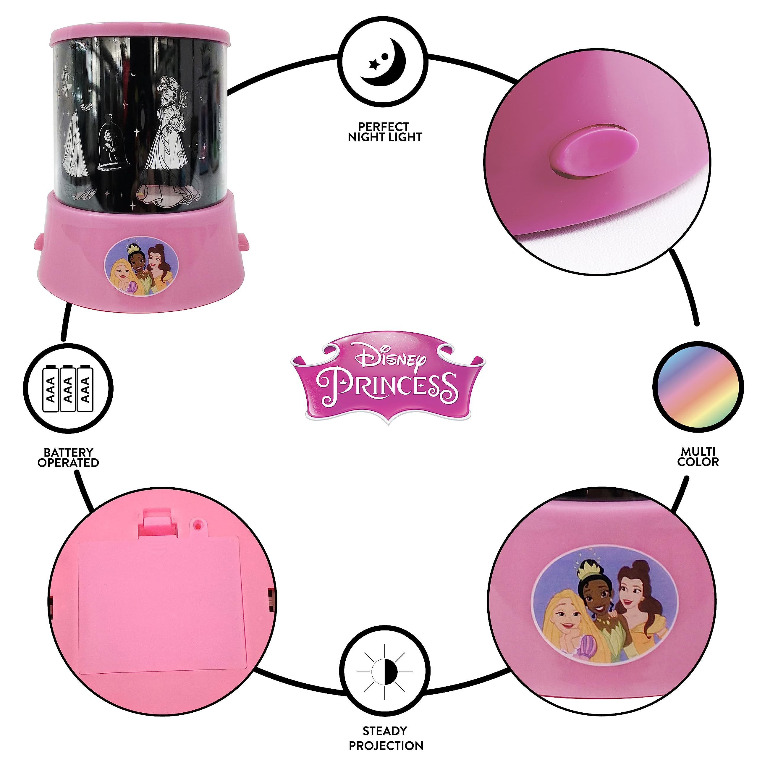 Snapklik.com : Disney Princess Color Changing Projection Kids Lamp And ...
