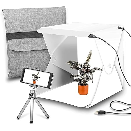 Amazon Com Emart Light Box Photography Led Photo Studio Tent Table Top White Portable Mini Lightbox With Phone Tripod For Small Product Photoshoot Jewelry Food Camera Photo
