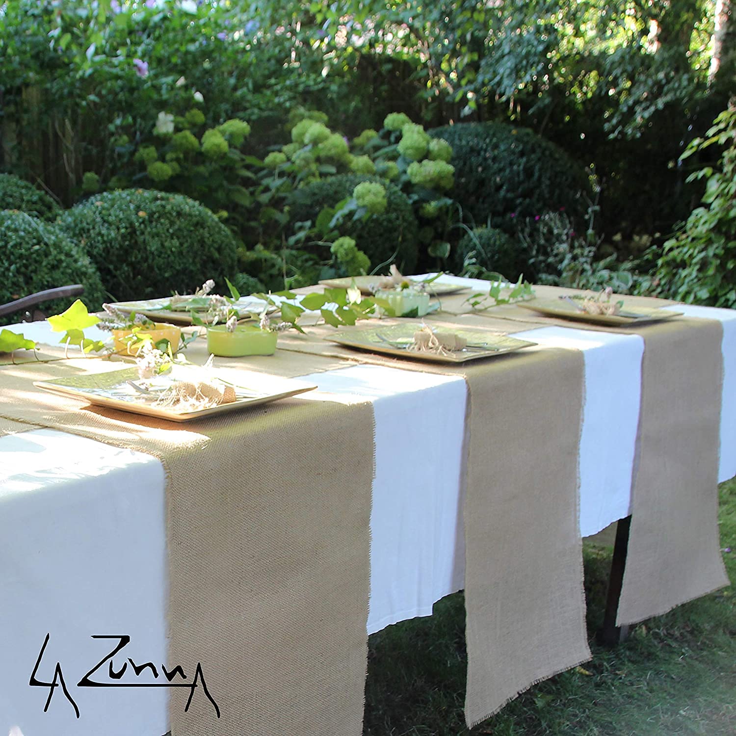 Natural Tela de yute arpillera por metros ,Ancho158 cm ,camino de mesa arpillera decorativa para hacer adornos para fiestas de Navidad Decoración De Bodas del hogar y envoltura de regal(Size:1.58mx3m)