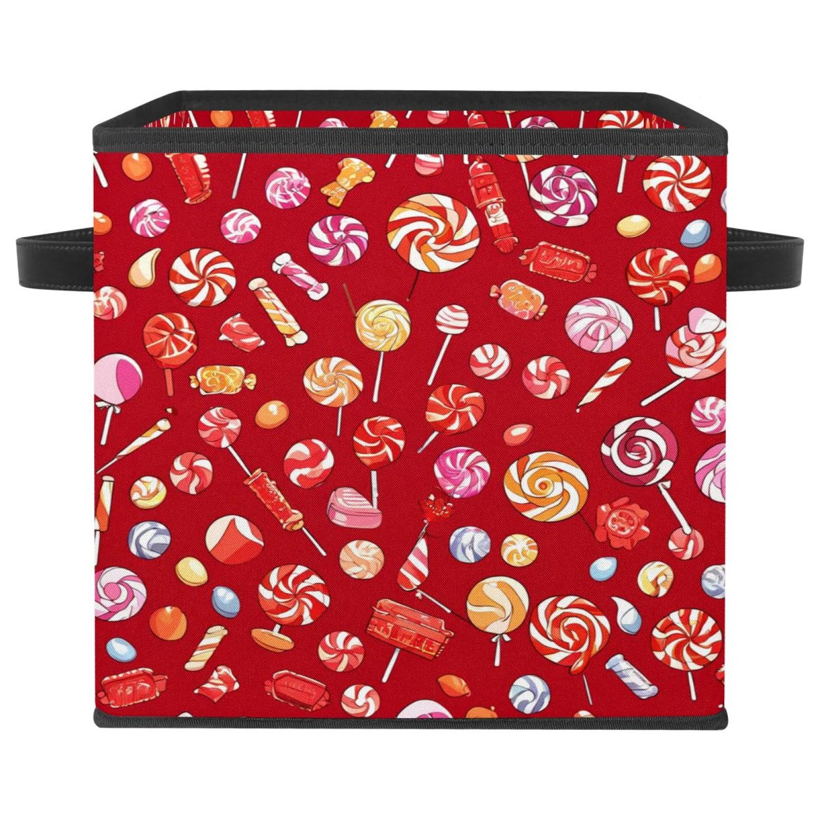 Boîte de rangement pliable motif bonbons rouges pour organiser la maison