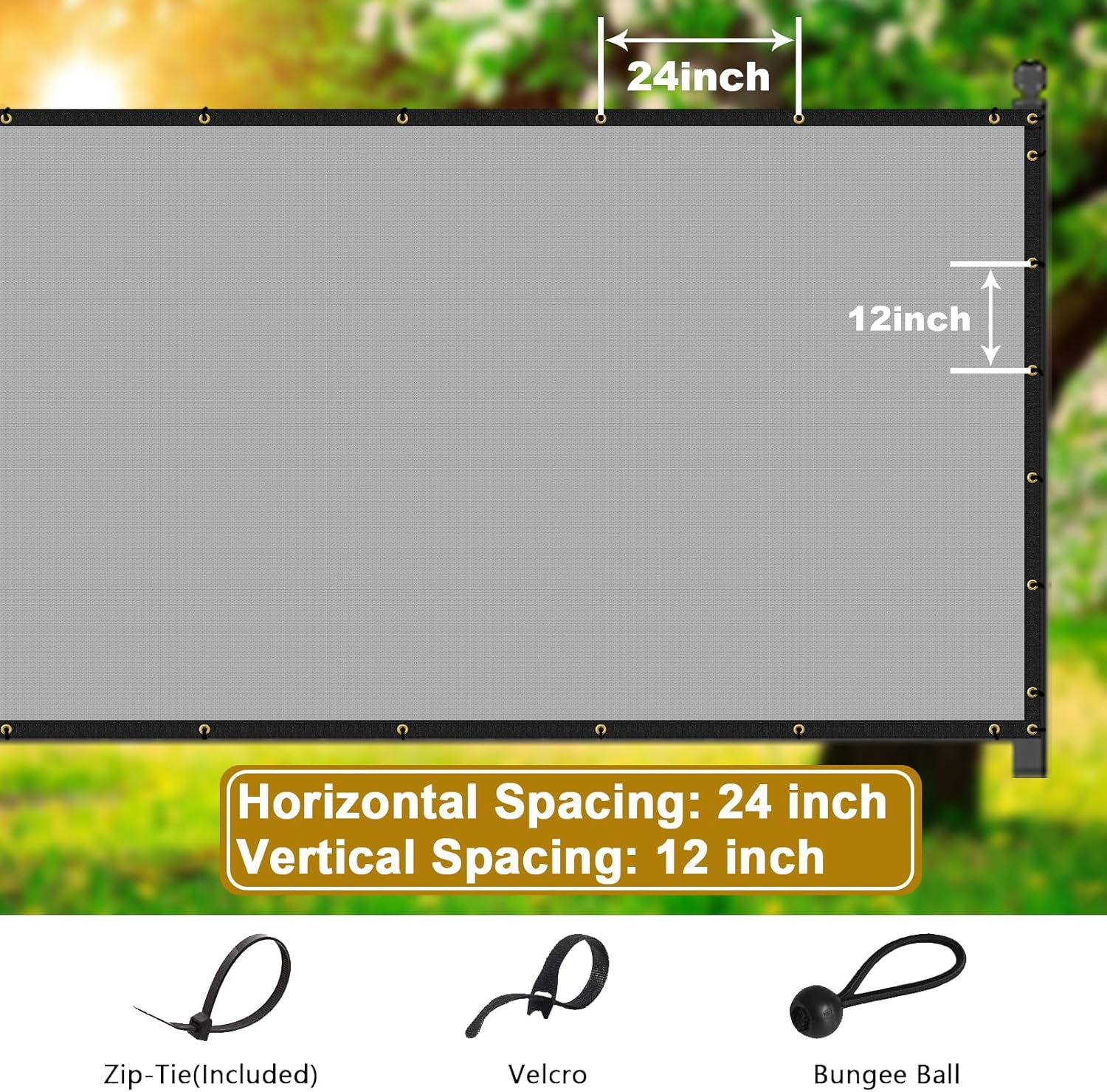 Fence Privacy Screen Outdoor 6' x 50' Gray Heavy Duty Mesh Shade Net Cover with Grommets, Privacy Screens Fencing for Patio Backyard Garden