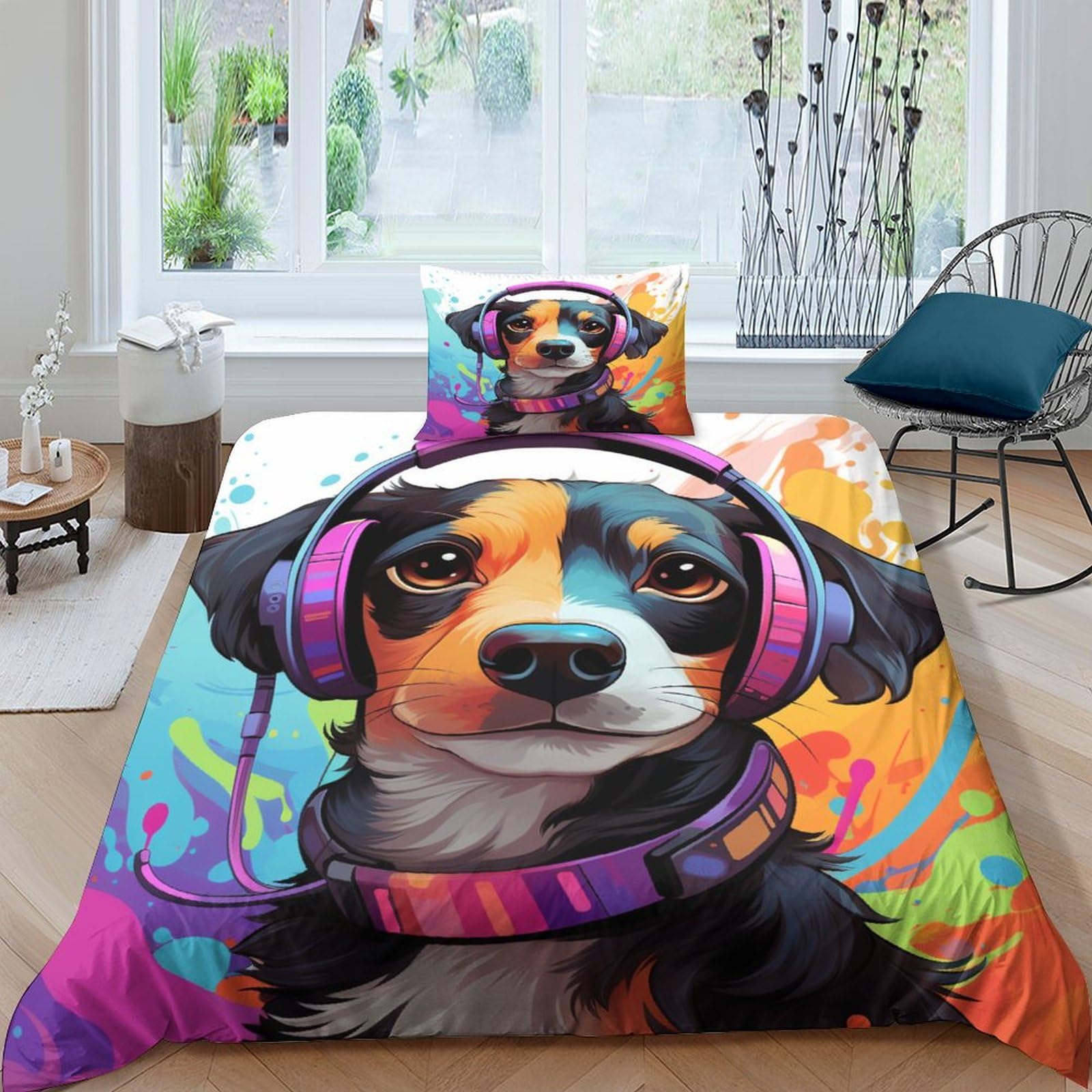 Housse de couette chien 3D respirante contre la chaleur nocturne