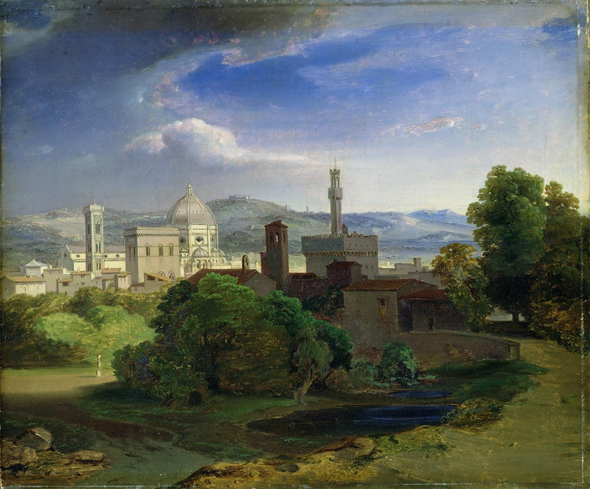 ARTXLXXBN Famous Print Painting Colorful Art Print View Over Florence by Carl Rottmann Canvas Art Decorations for Home Decor 60x90cm