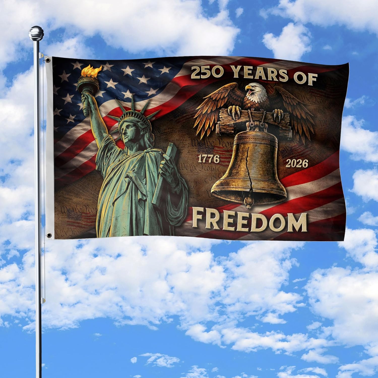 Eagles House Flag, 250 Anniversary Usa Flag Two Sided Printed 3x5 Ft, 250th Anniversary Flag, 250th Anniversary Banner 1