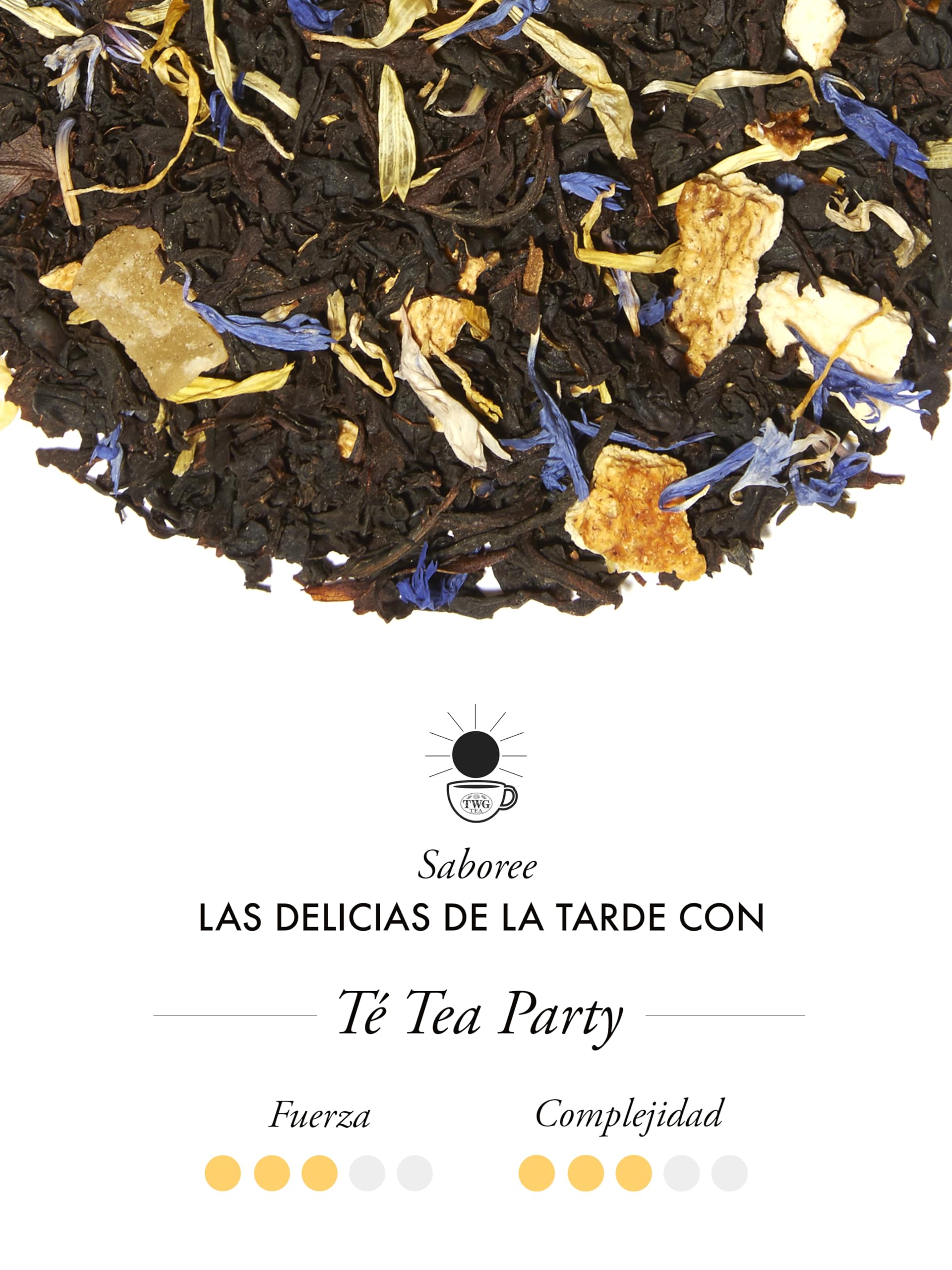TWG Tea | Tea Party Té | Té Negro | Caléndula y Frutas Tropicales | Lata Alta Costura, 100G | Caja de Regalo Originales