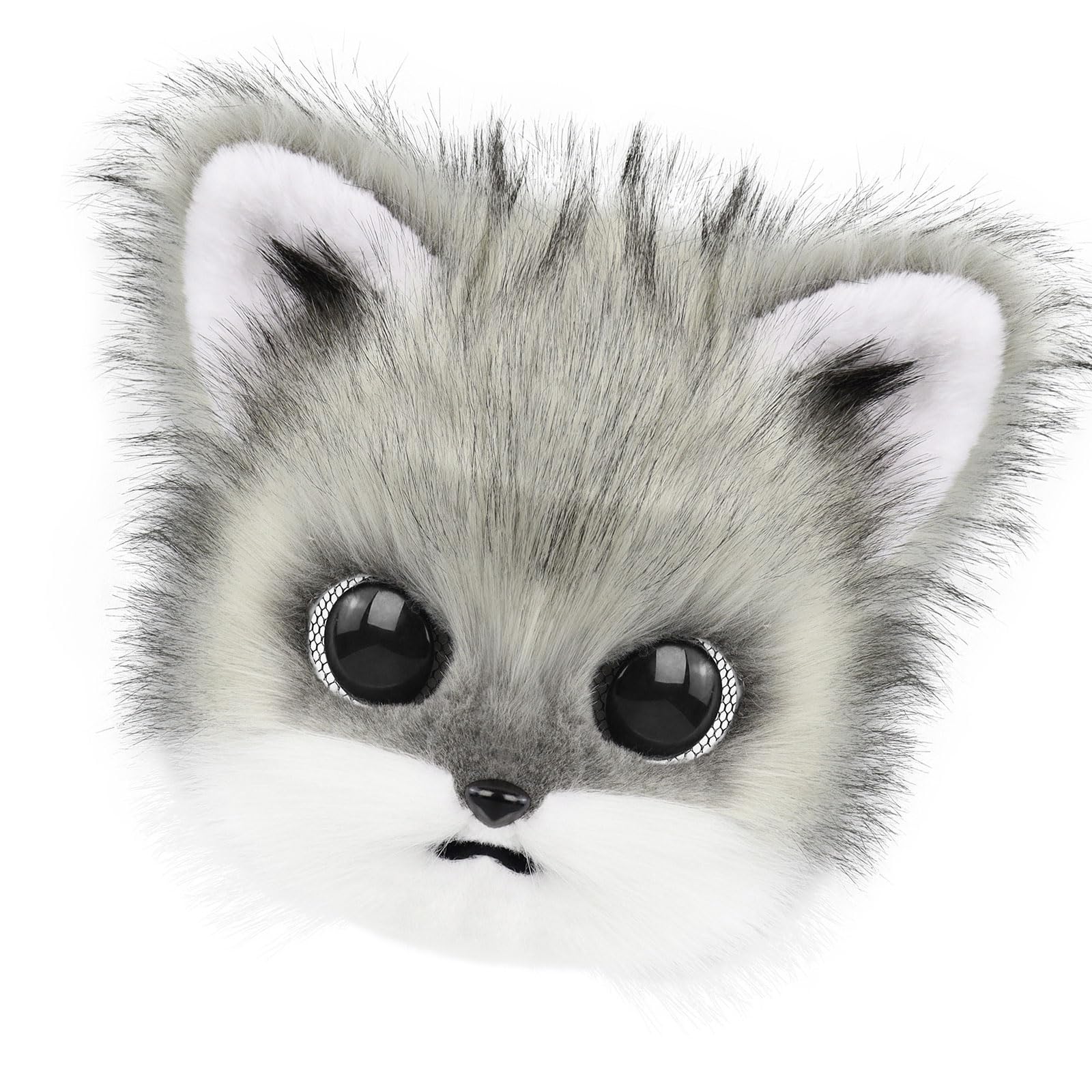 Masque facial en tissu respirant pour un port prolongé, adapté pour le cosplay, Halloween et les spectacles sur scène, masque de tête de chat en peluche