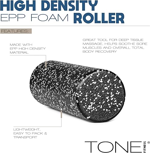 Miniatura 3 de Tone Fitness Rodillo de espuma de ejercicio de espuma EPP de alta densidad para yoga, pilates, estiramiento, masaje y recuperación  Varios tamaños y