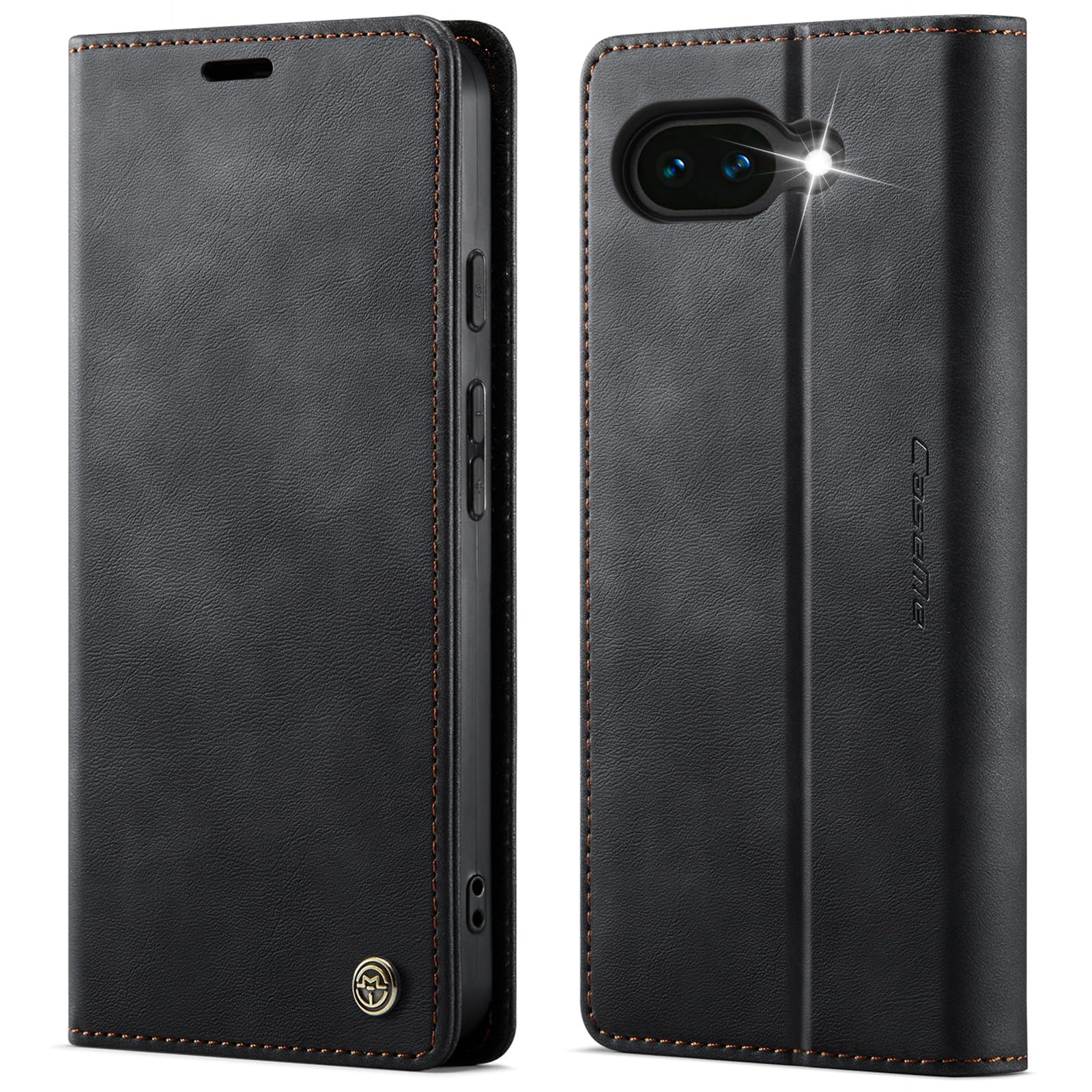 owlhold hülle für iPhone 16/17 Premium Weiches Vintage-Nubukleder klapphülle