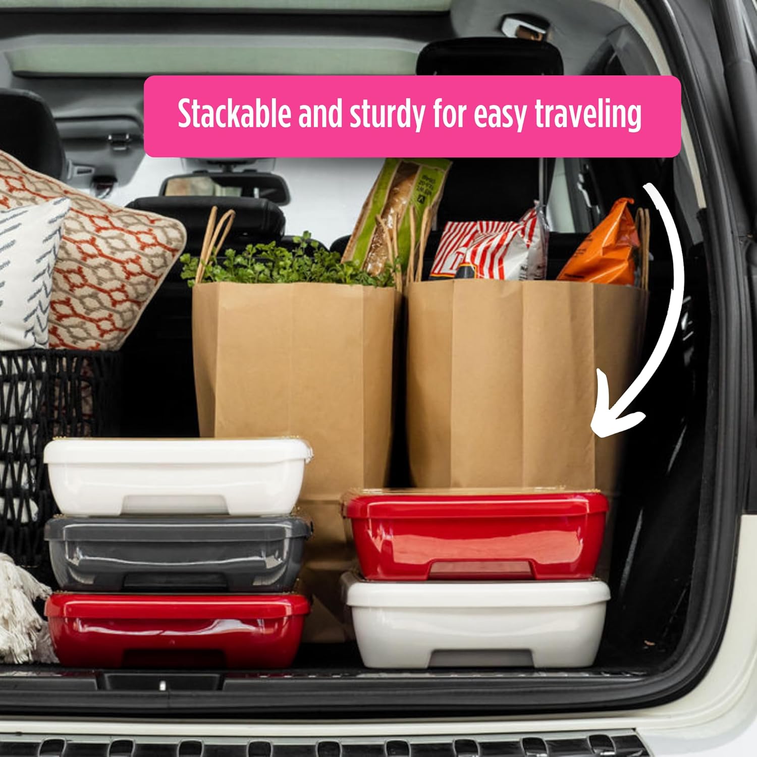 Fancy Panz Bundle, Hot Pink Classic Deviled Egg Trayz Insert, Made in the USA Foil Pan Carrier, Travel Casserole Carrier with Disposable Aluminum Pan & Reusable Serving Spoon