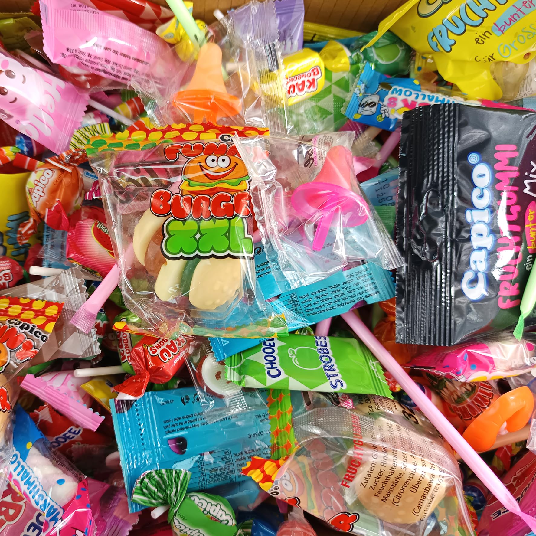 XL 5kg Fruchtgummi & bunte Süßwaren Mischung Groß- und Kleinteile einzeln Verpackt für Wurfmaterial/Geburtstag/Party/Candybar/Großfamilie