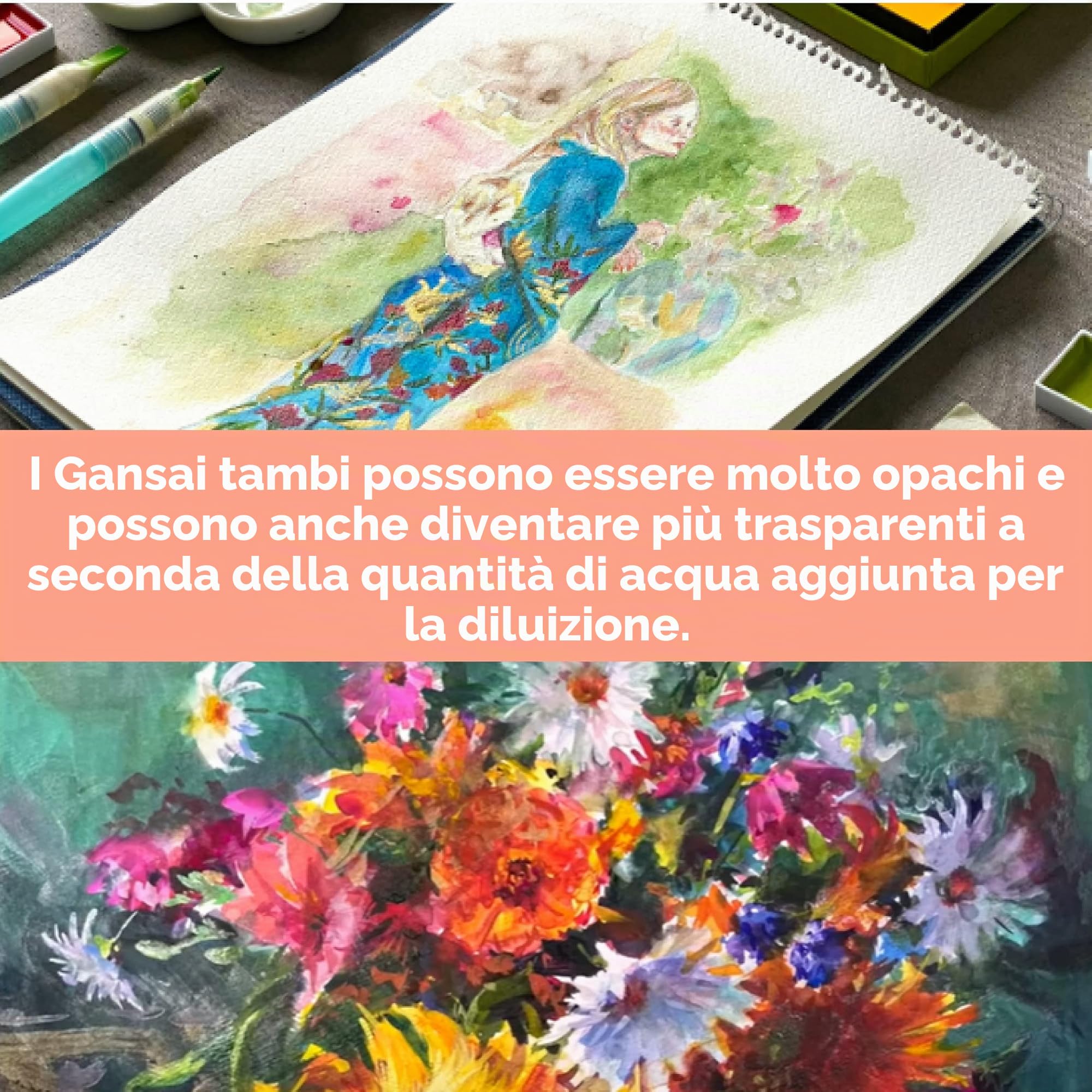 Kuretake GANSAI Tambi Set 24 colori per acquerelli, Art Nouveau colors, MC20/24V/NW