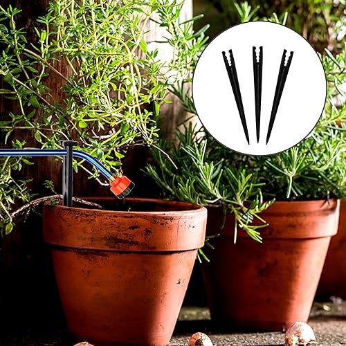 Miniatura 5 de 100 estacas de soporte de goteo de riego para tubería de 14 de pulgada, estacas de plástico para manguera de goteo para riego, invernadero, jardín,