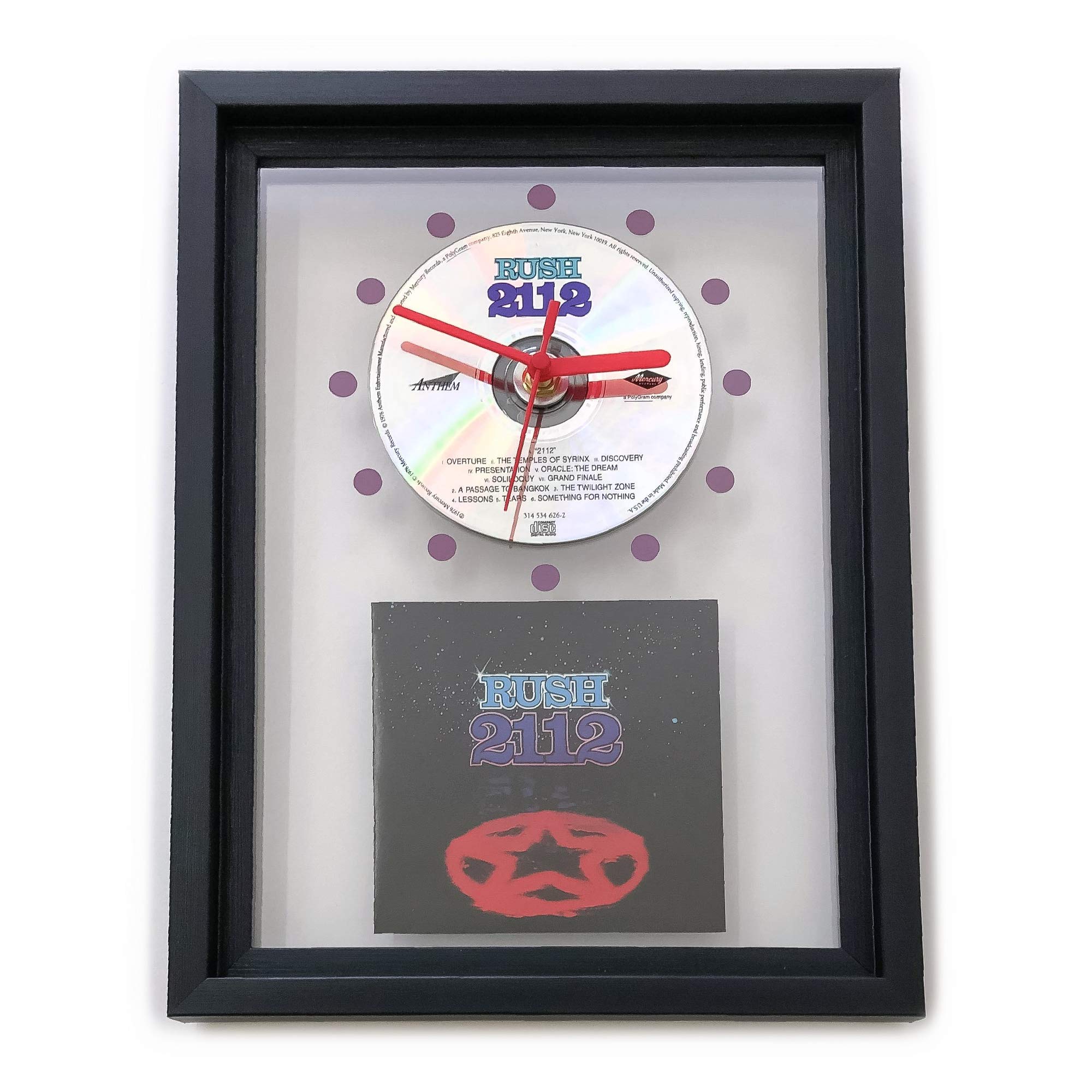 RUSH - 2112: FRAMED CD WALL CLOCK/With Cover Art