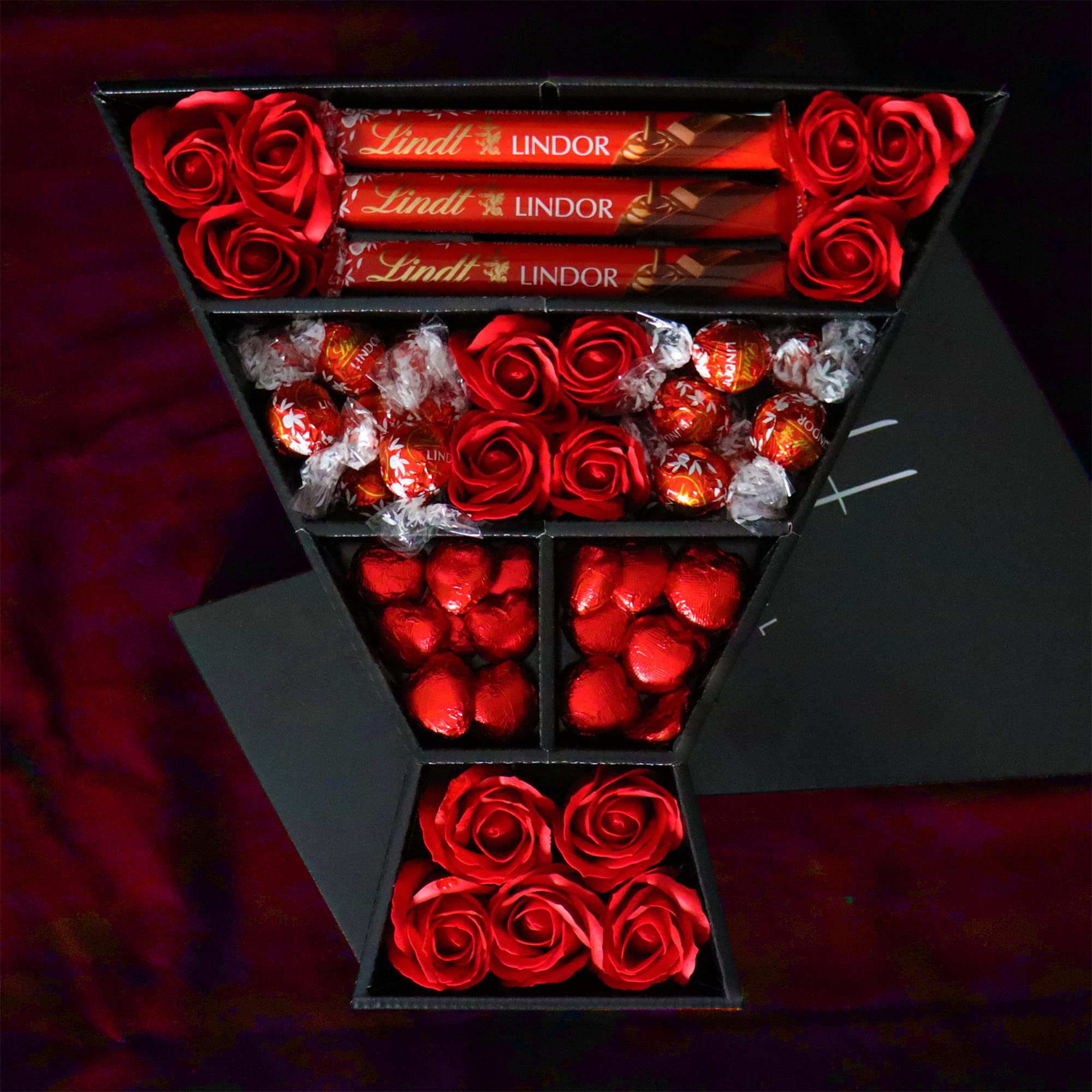 Buy Lindt Lindor Signature Chocolate Bouquet With Red Roses, Chocolate