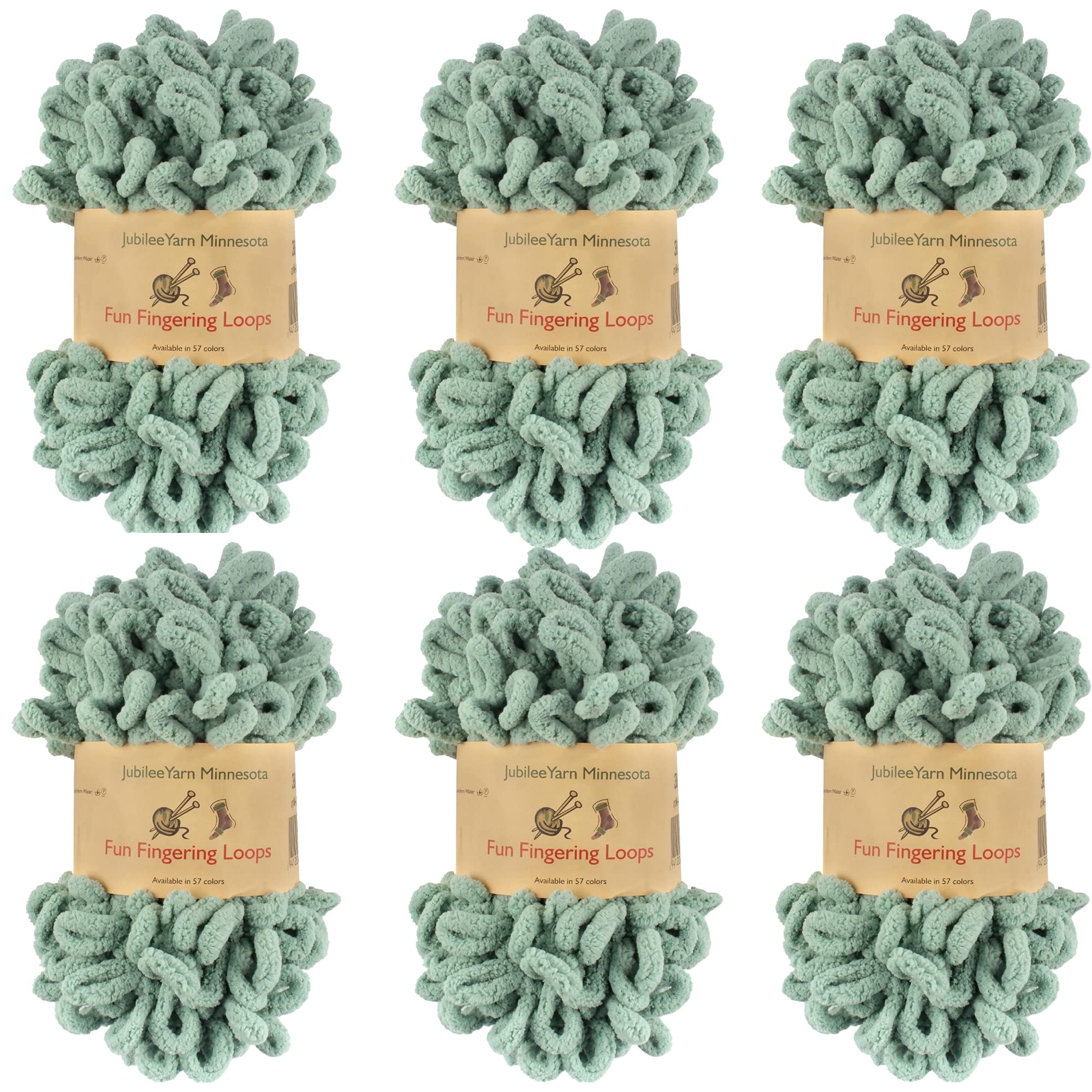JubileeYarn Fun Finger Loops Yarn - Jumbo Polyester - 100g/Skein - Hunter - 6 Skeins