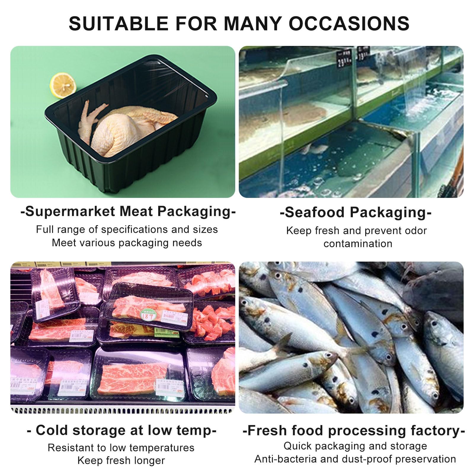 Sellador manual al vacío, máquina de sellado de alimentos para verduras, frutas, carne y pescado, sellador de cajas para llevar a presión manual (220 V, 260 mm)