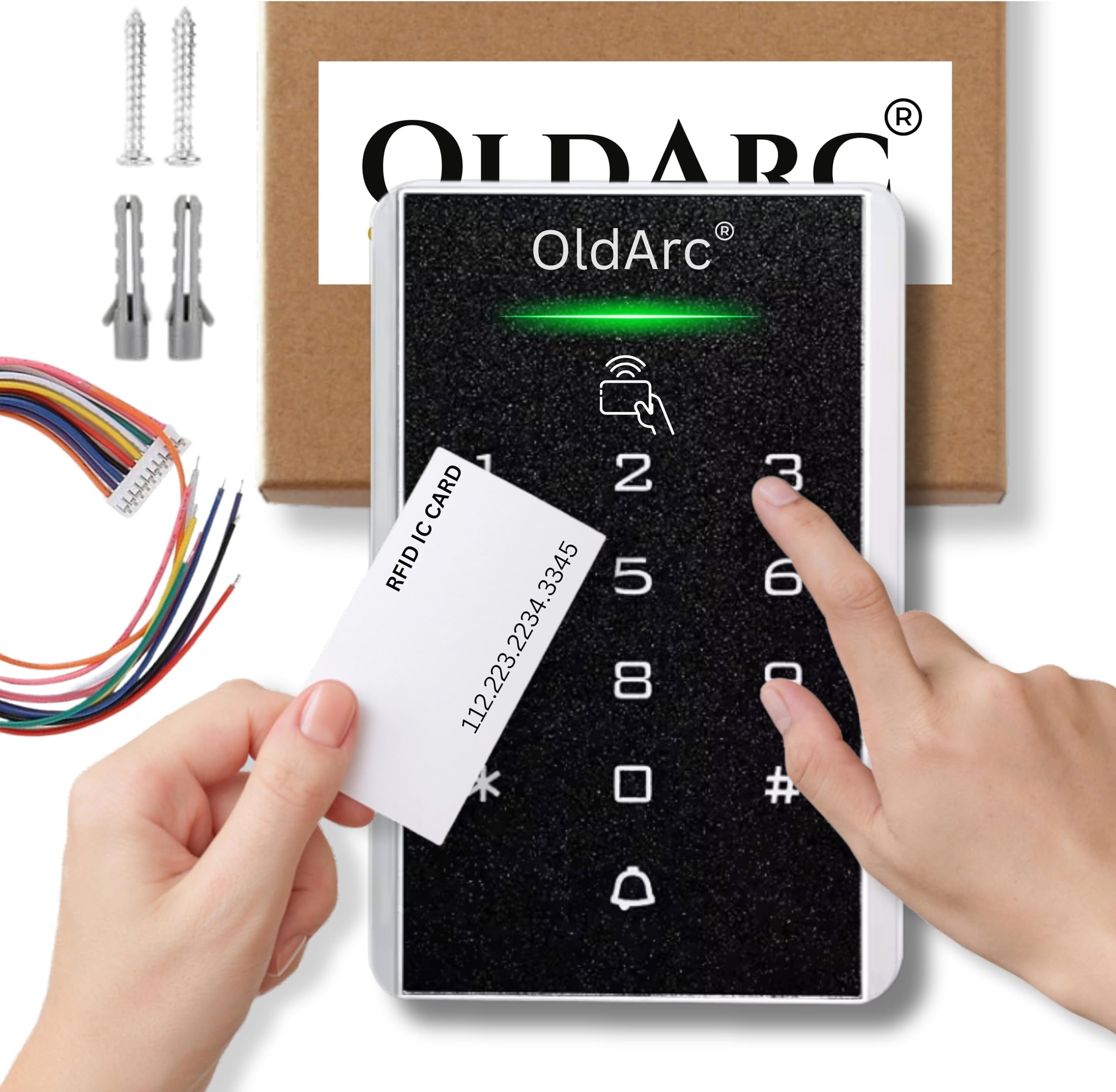 OldArc KM-35 Door Access Control Keypad 12VDC | 2000 user | Pin + RFID Card Door Open Access Control | Pin Card Access Control System Gate Entry for Office Home (KM-35 PIN+RFID ACCESS CONTROL)