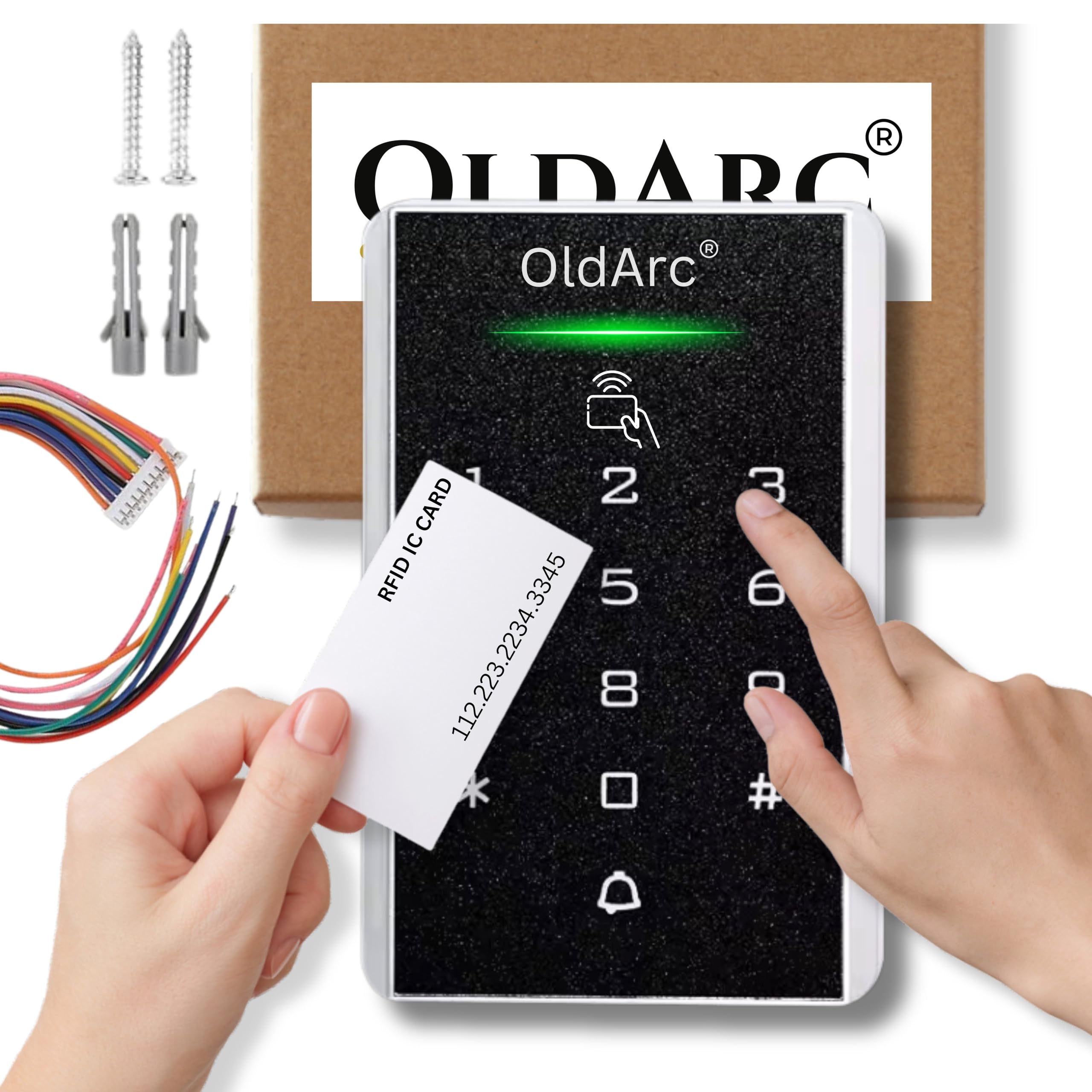 OldArc KM-35 Door Access Control Keypad 12VDC | 2000 user | Pin + RFID Card Door Open Access Control | Pin Card Access Control System Gate Entry for Office Home (KM-35 PIN+RFID ACCESS CONTROL)