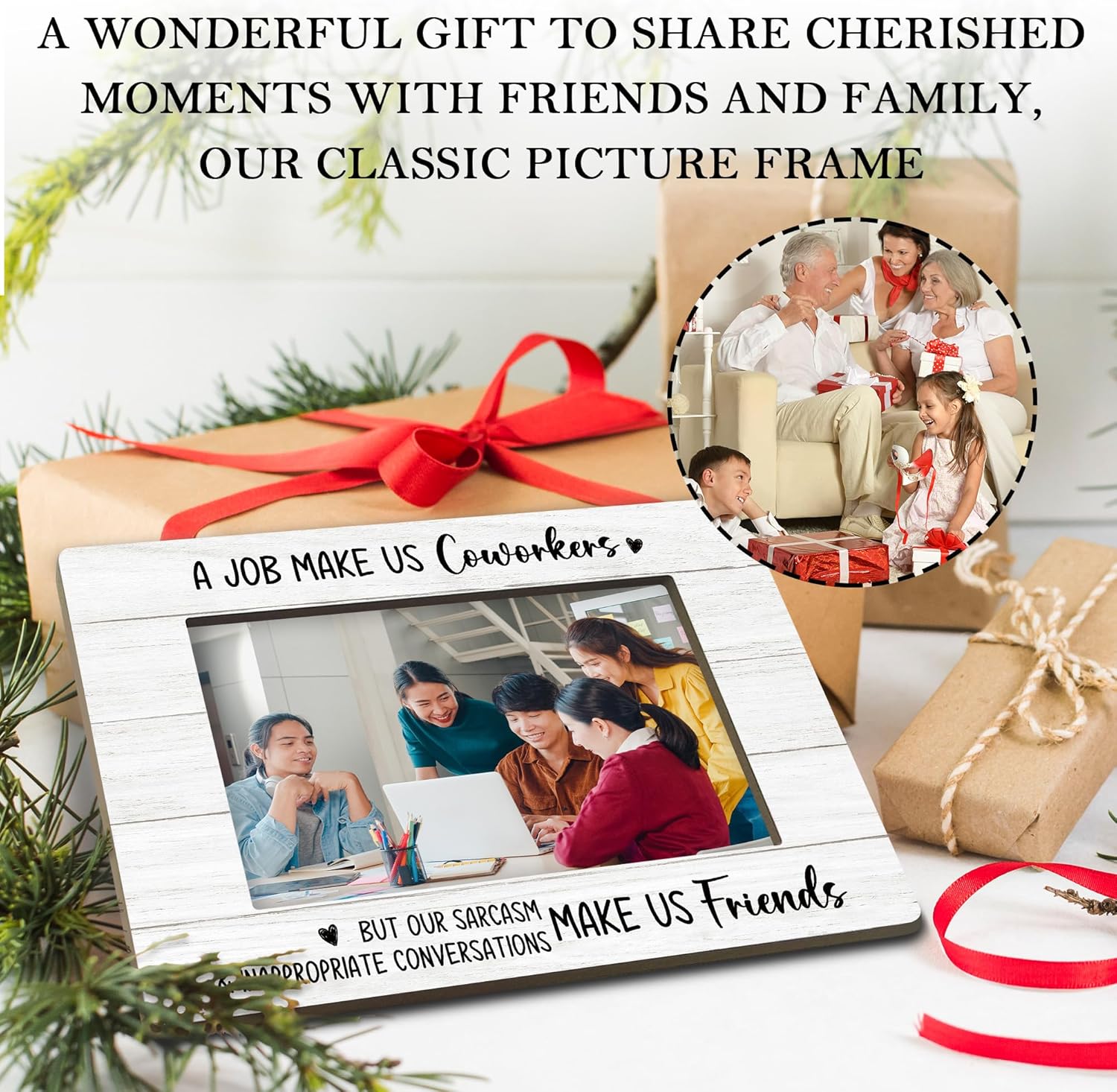 Work Bestie Gifts Picture Frame, Gifts for Work Friends Bestie Coworkers Women, Funny Coworkers Friendship Photo Frame 4x6 Horizontal Photo for Tabletop Display - Image 6