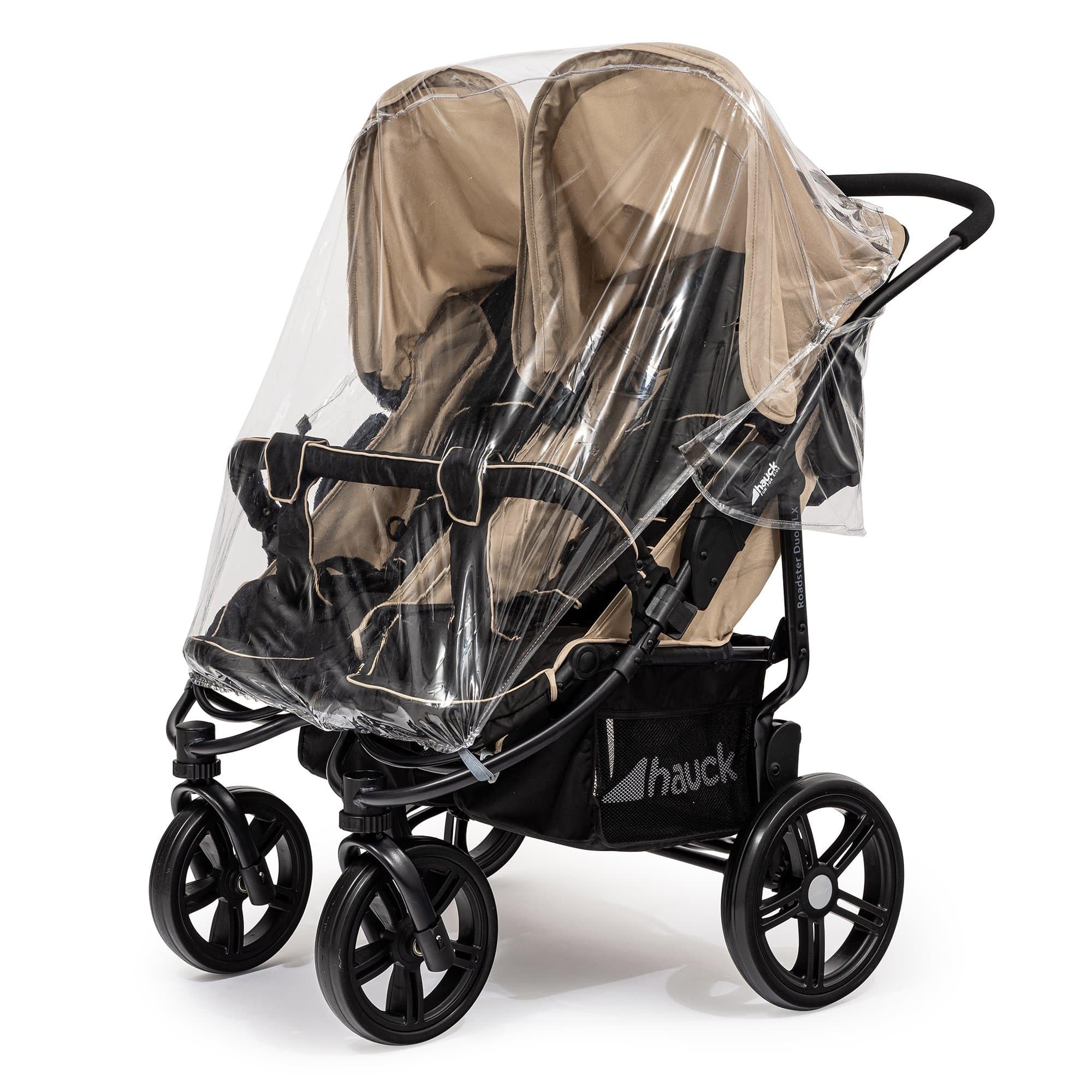 Universal Side By Side Rain Cover Twin Pushchairs Strollers and Prams- Fits All Models