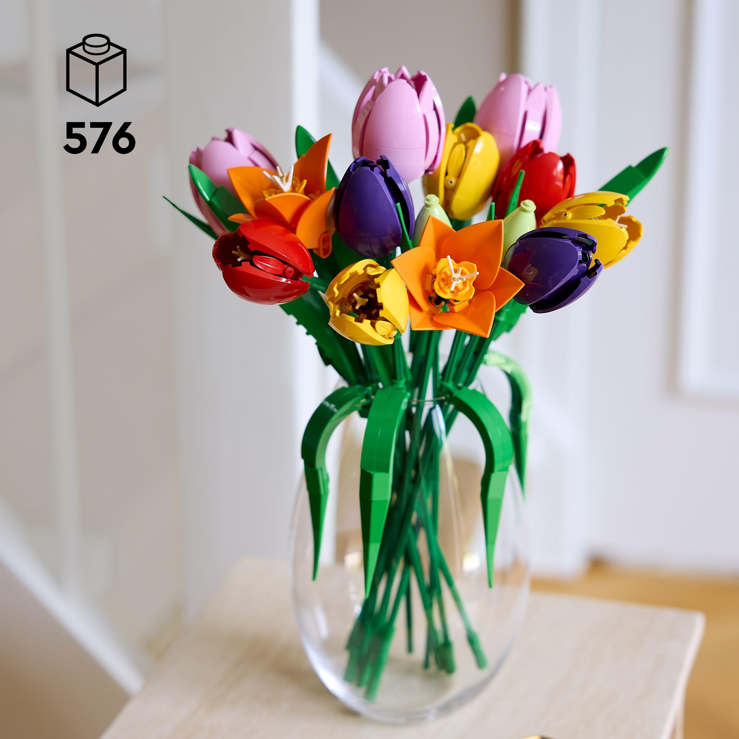 LEGO Botanicals Bouquet di Tulipani - Set Fiori Finti da Costruire per Adulti - 14 Tulipani Artificiali in 5 Colori - Decorazione per Casa di San Valentino - Regalo per Lei, Lui, Donna o Uomo - 11501