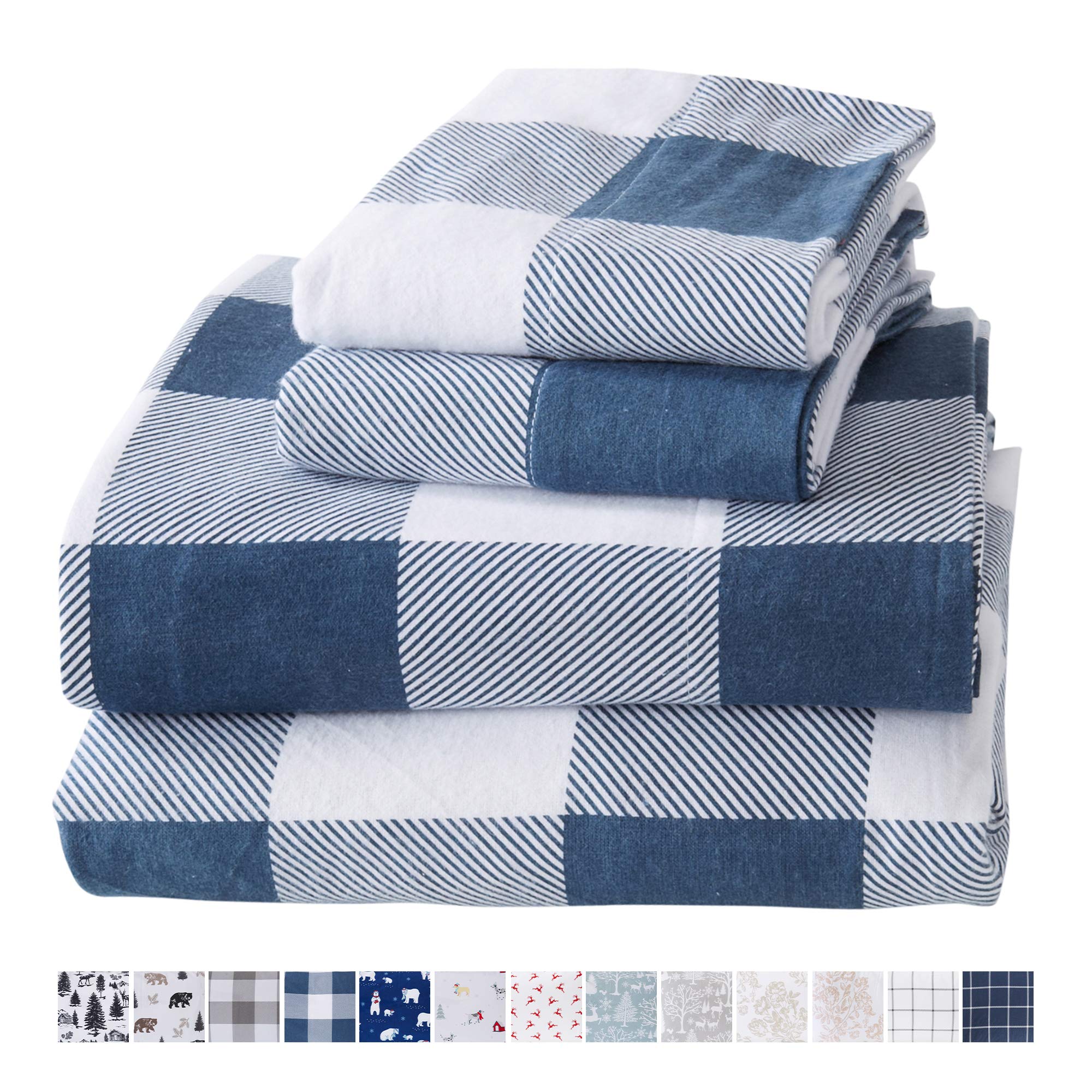 Buy Great Bay Home 4 Piece 100 Turkish Cotton Queen Navy Printed